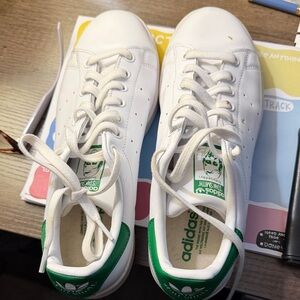 Adidas Classic White and Green Shoes
